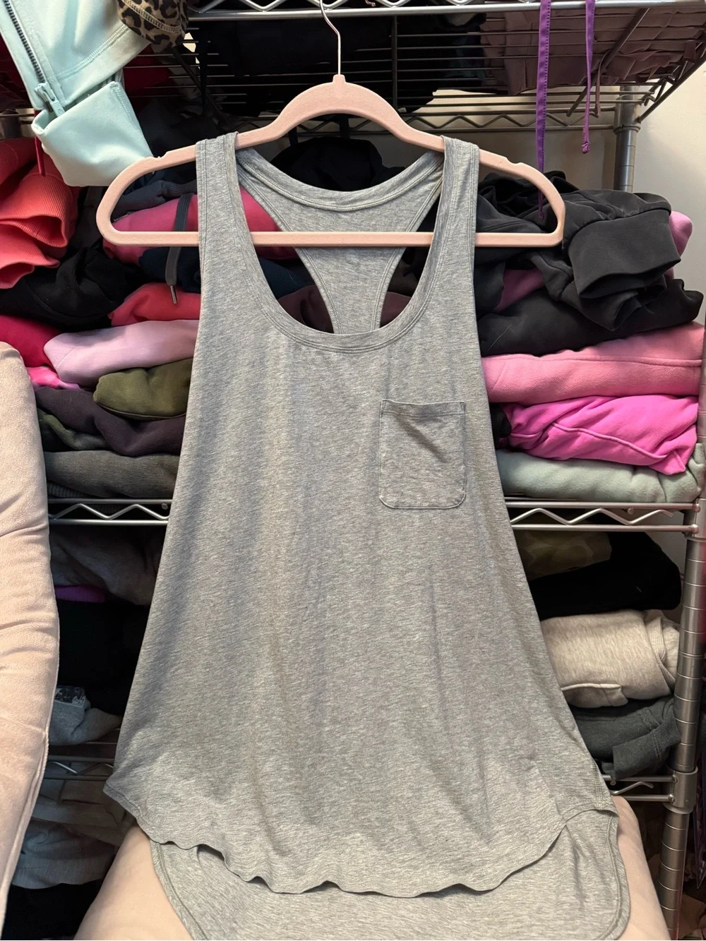 lululemon Yogi Racerback Tank - Heathered Grey - 10/12 Pima cotton